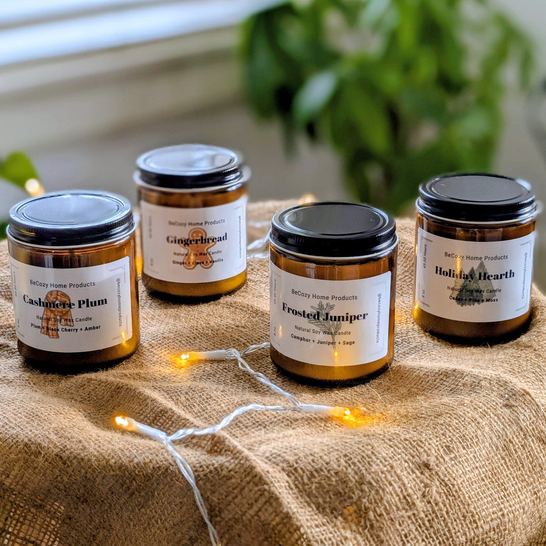 Becozy Soy wax candles from our holiday collection